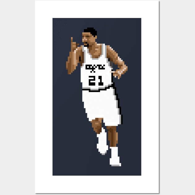 Tim Duncan Pixel Running Wall Art by qiangdade